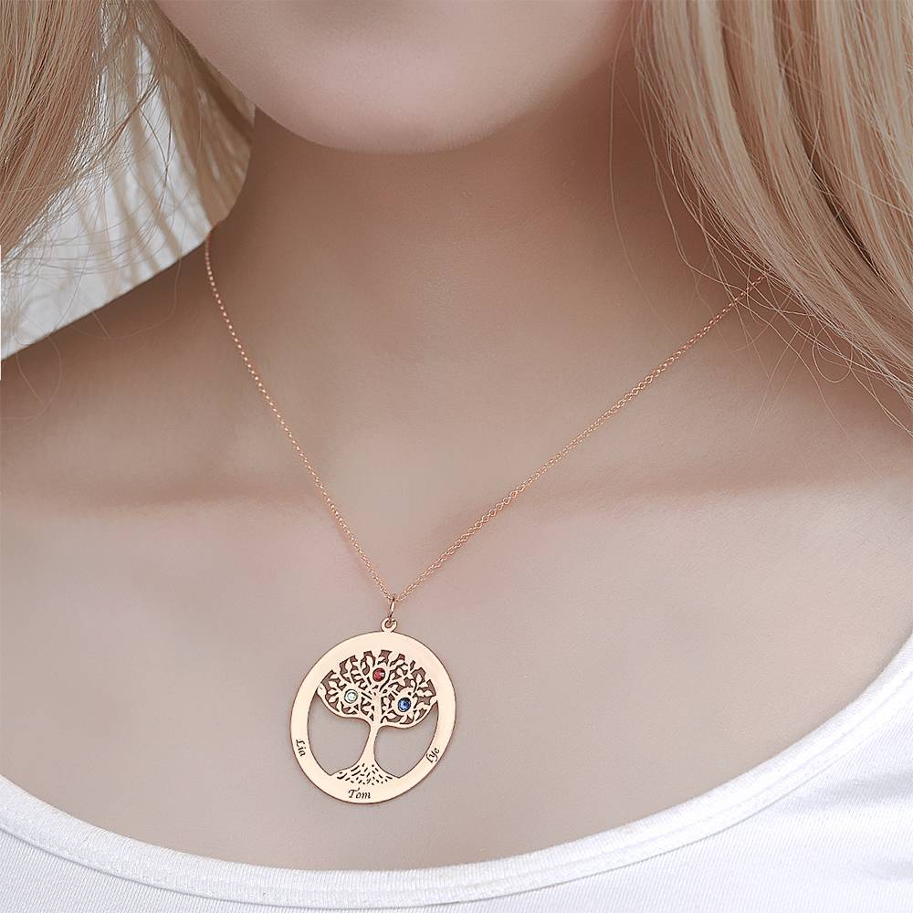 Personalized Family Tree Necklace With Birthstone