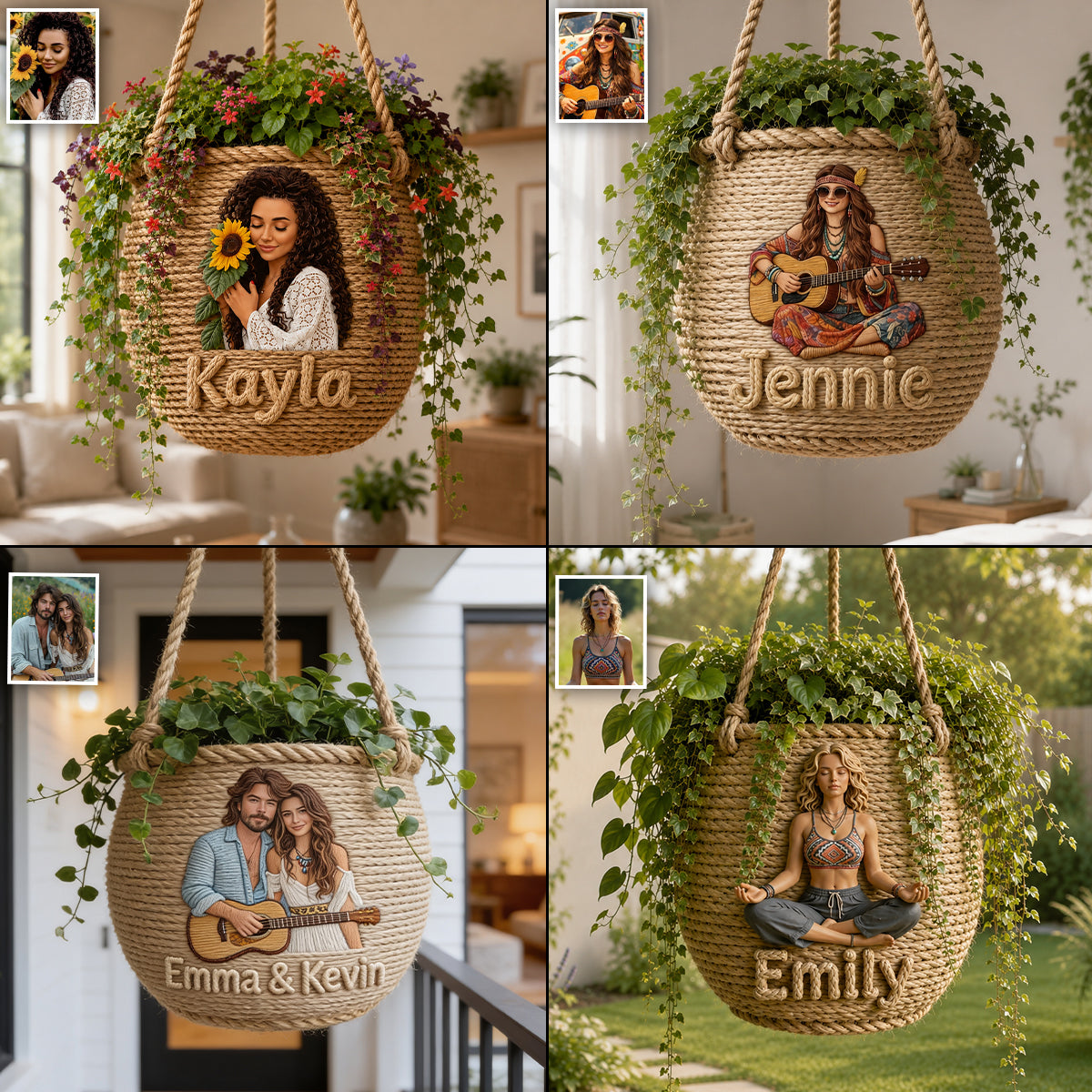Flower Child - Personalized Hippie Hanging Pot