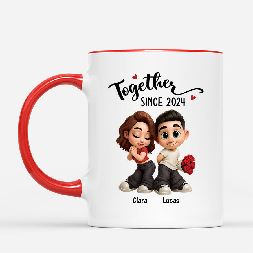 Together Since Ceramic Mug, Personalized Couple Keepsake For Morning Coffee, Sweet Unique Gift For Couples