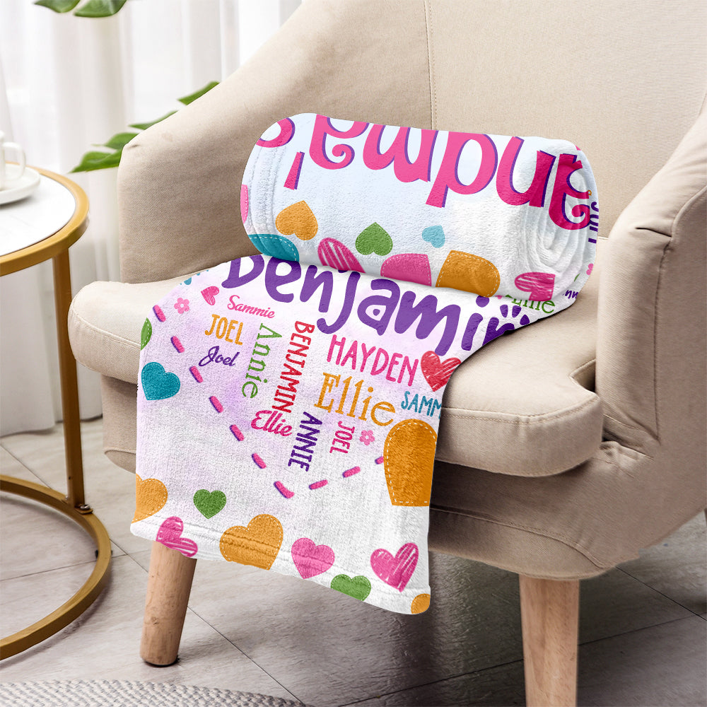 Grandma's Heart - Personalized Grandma Blanket