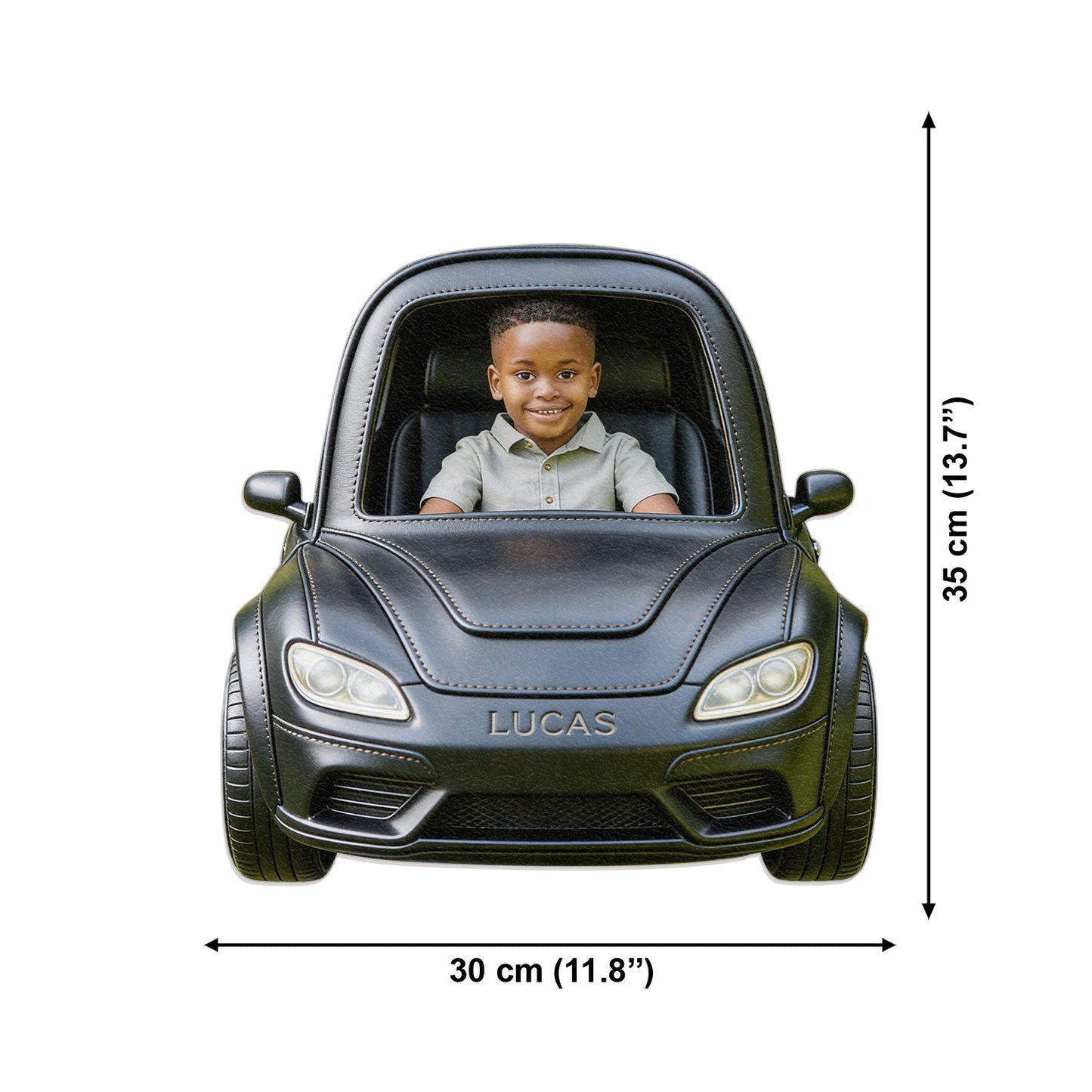 Custom From Photo And Vehicle - Personalized Kid Changeable Leather Patch Backpack