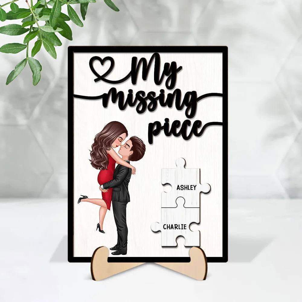 "My Missing Piece Personalized Wooden Acrylic & LED Plaque – Perfect for Any Gift Occasion"