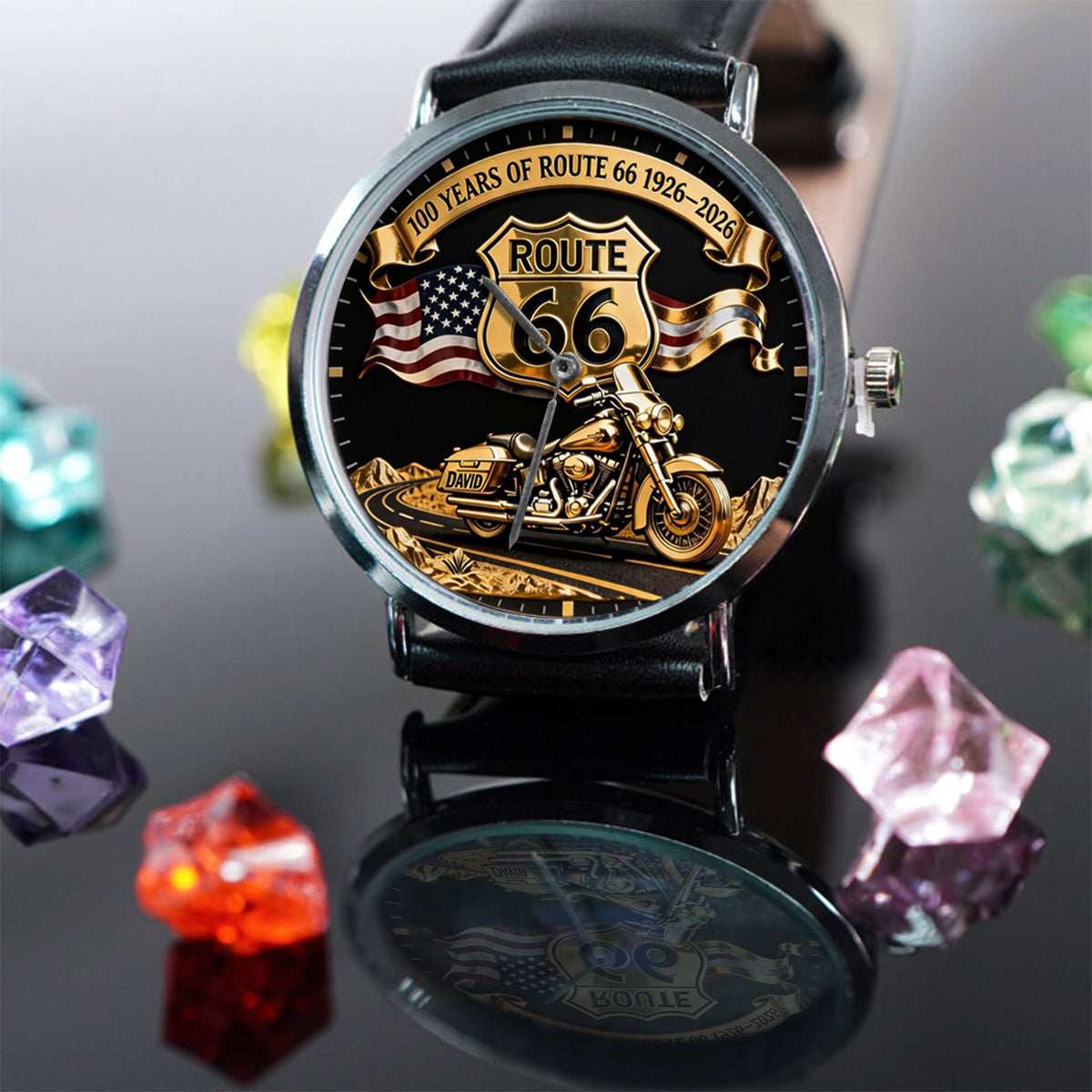 100 Years Of Route Personalized Gifts For Bikers - Personalized Biker Hand Watch