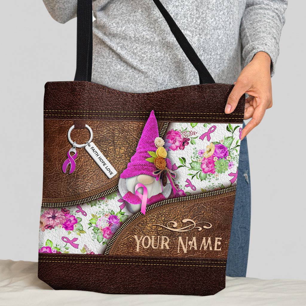 Faith Hope Love - Breast Cancer Awareness Personalized Tote Bag