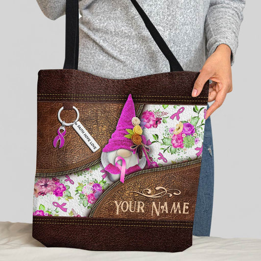 Faith Hope Love - Breast Cancer Awareness Personalized Tote Bag