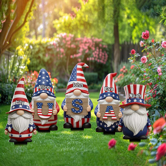 Happy Independence Day - Personalized Independence Day/ 4th of July Acrylic Garden Sign