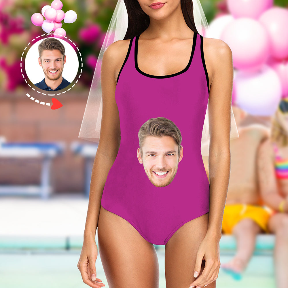 Custom Face Swimsuit - Personalized Couple One Piece Swimwear
