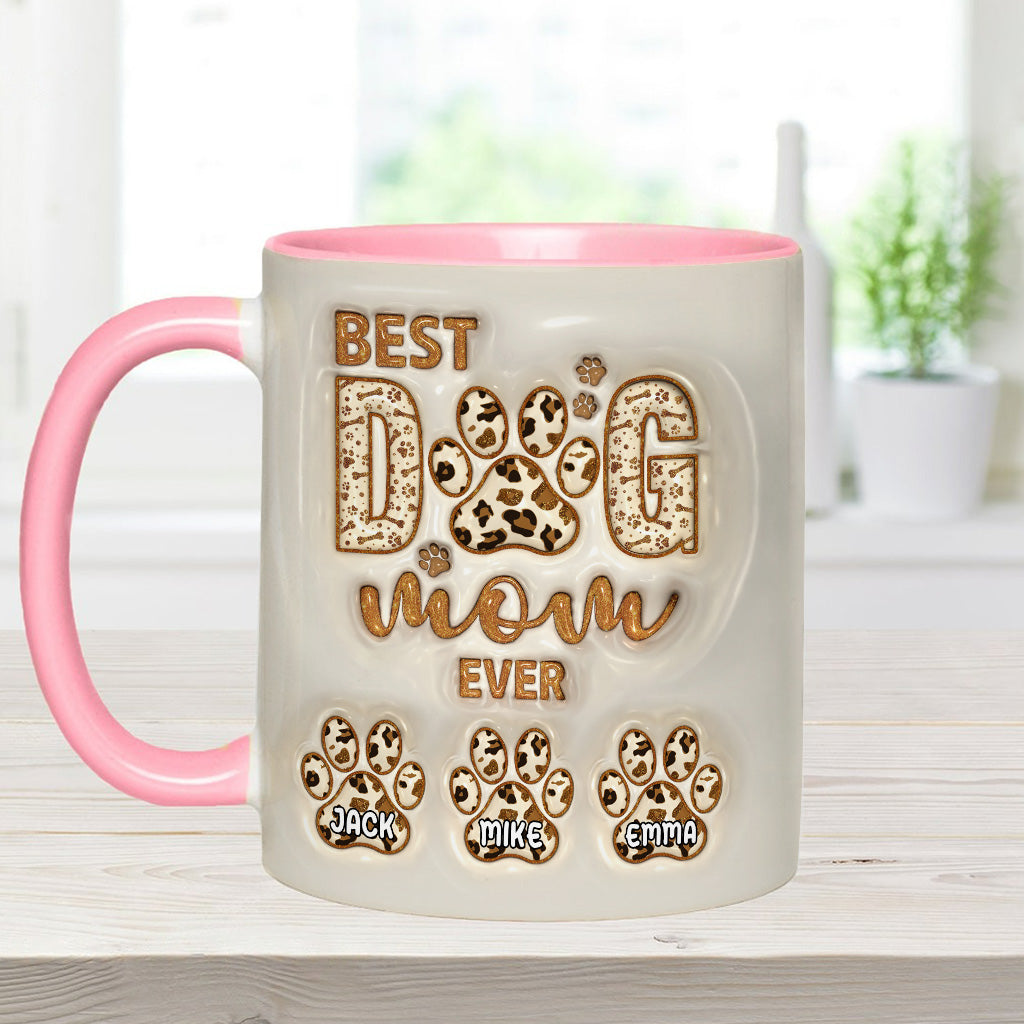 Best Dog Mama Ever - Personalized Dog Accent Mug