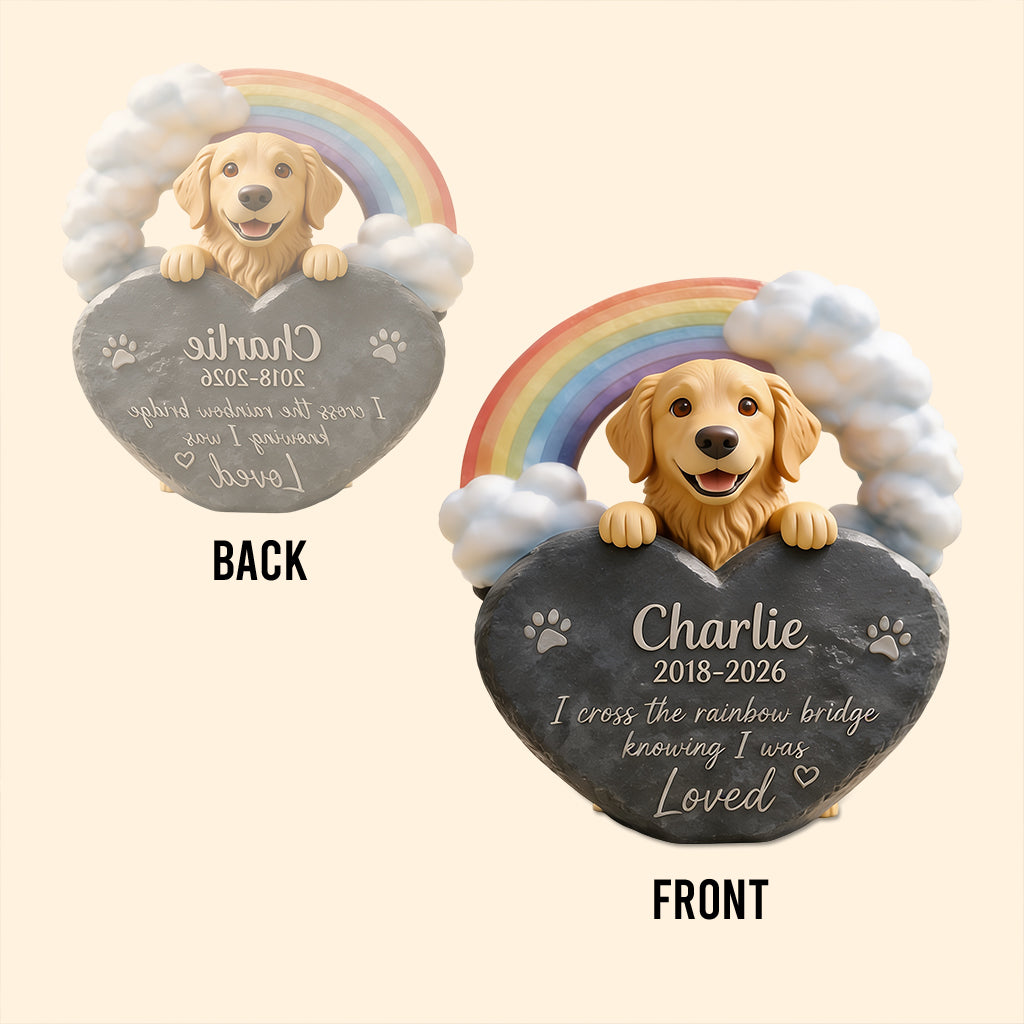 Cross The Rainbow Bridge - Personalized Dog Custom Shaped Acrylic Plaque