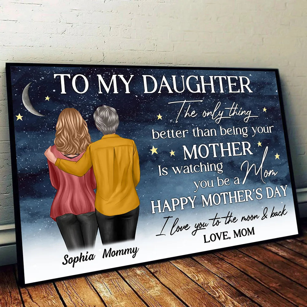 Starry Night To My Daughter – Personalized Poster, Keychain, Pillow, Mug & More, Happy Mother’s Day Gift from Mom