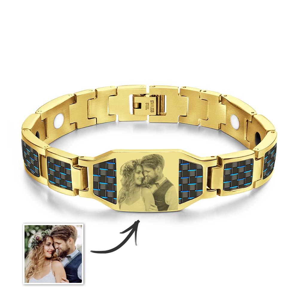 Any Photo - Personalized Photo ID Bar Men's Bracelet Bangle