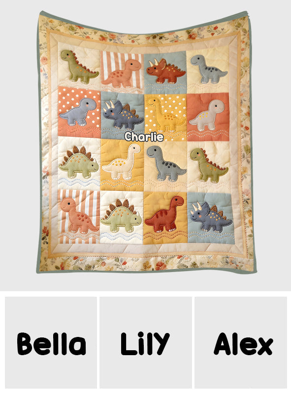 Adorable Dinosaurs - Personalized Kid Quilt