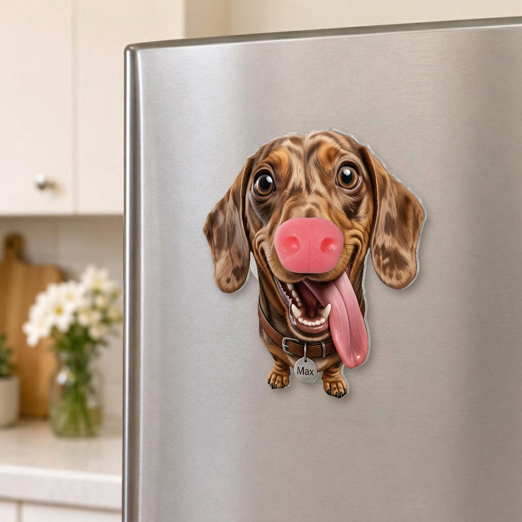 Funny Dog Owners Gift - Personalized Dog Dog Nose Acrylic Fridge Magnet