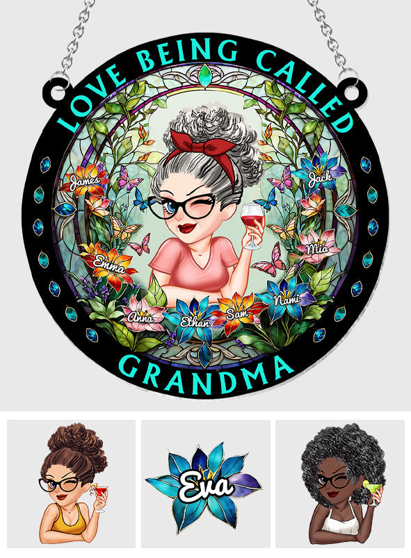 Grandma's Garden - Personalized Grandma Window Hanging Suncatcher Ornament