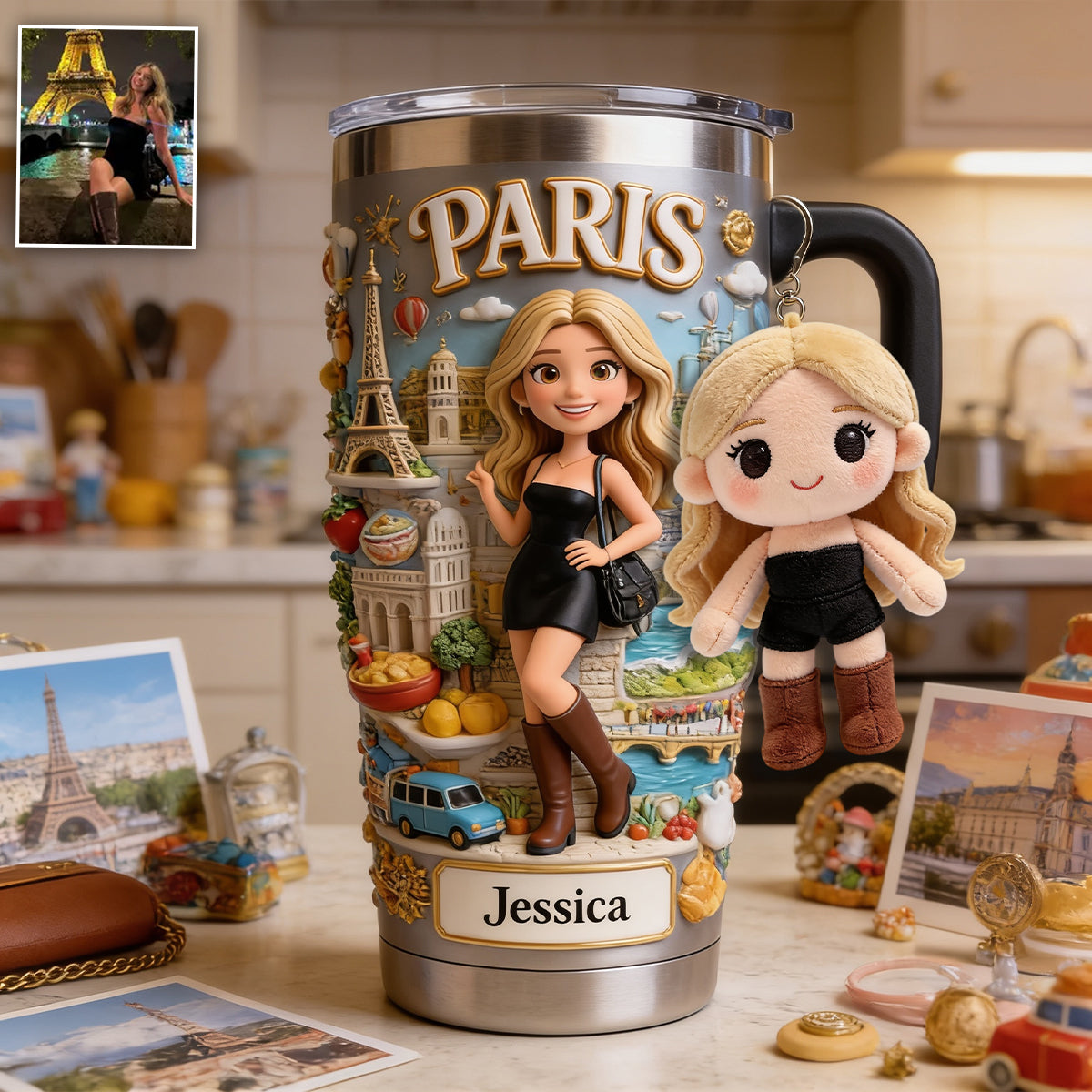 Just A Girl Who Loves Travelling - Personalized Travelling Tumbler With Handle