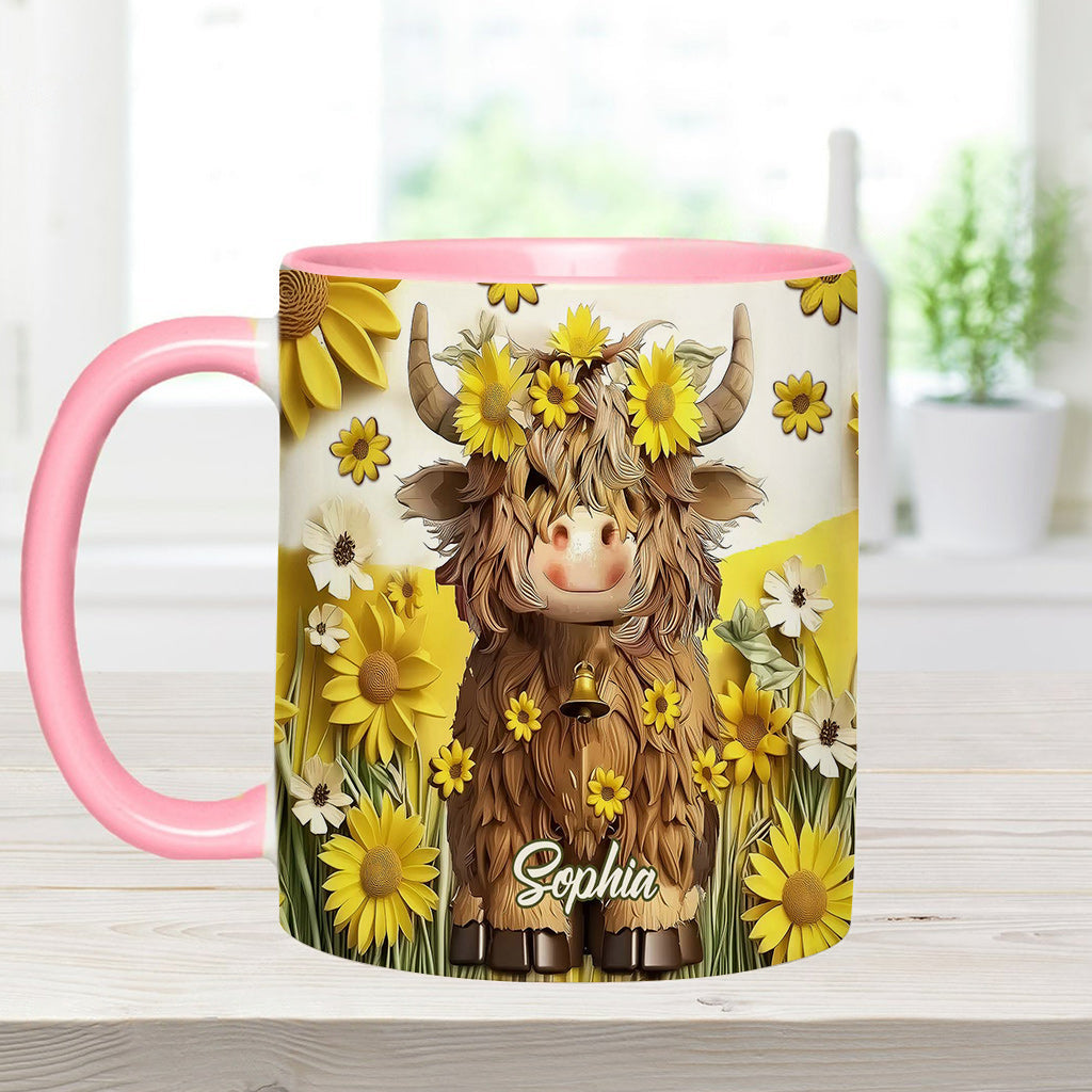 Cute Highland Cow - Personalized Accent Mug