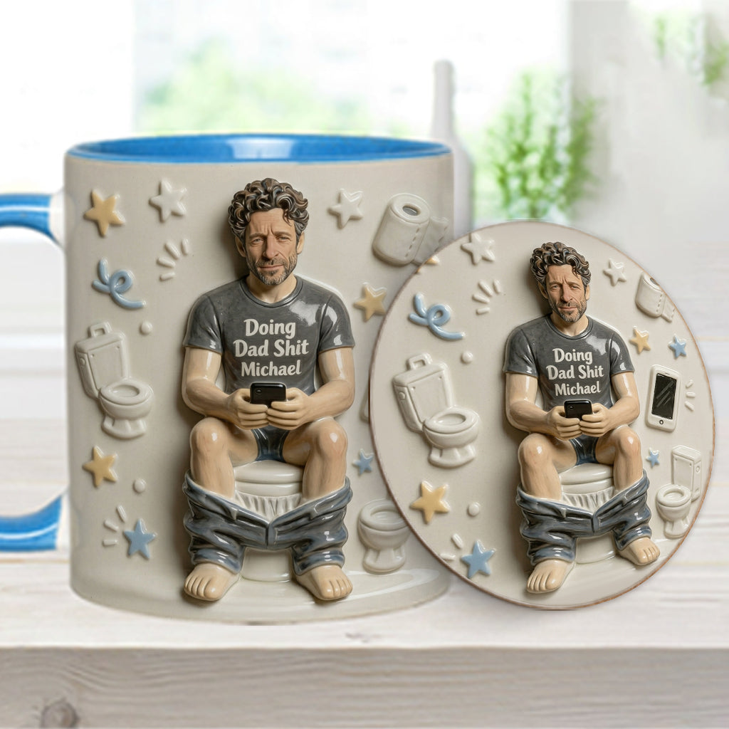 Best Time Of Day - Personalized Father Accent Mug & Coaster