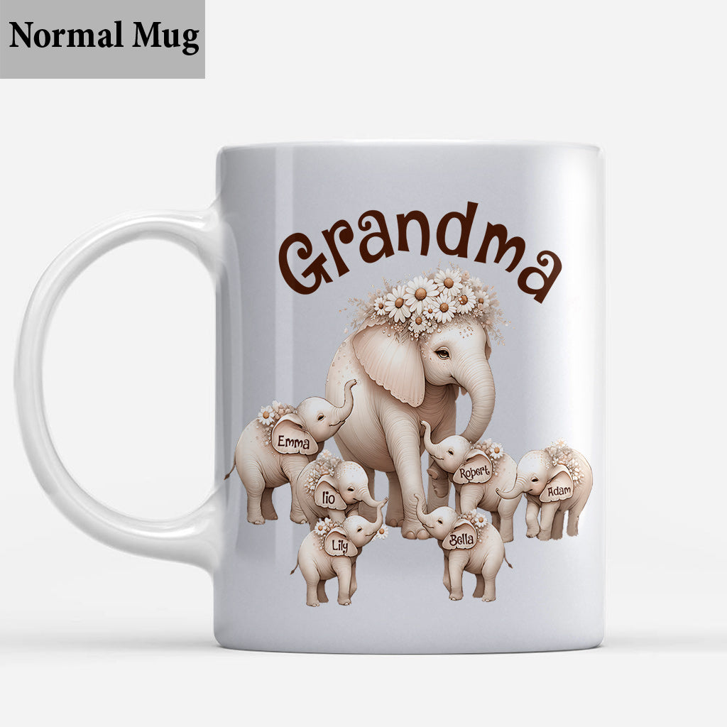Cute Elephant - Personalized Grandma Mug