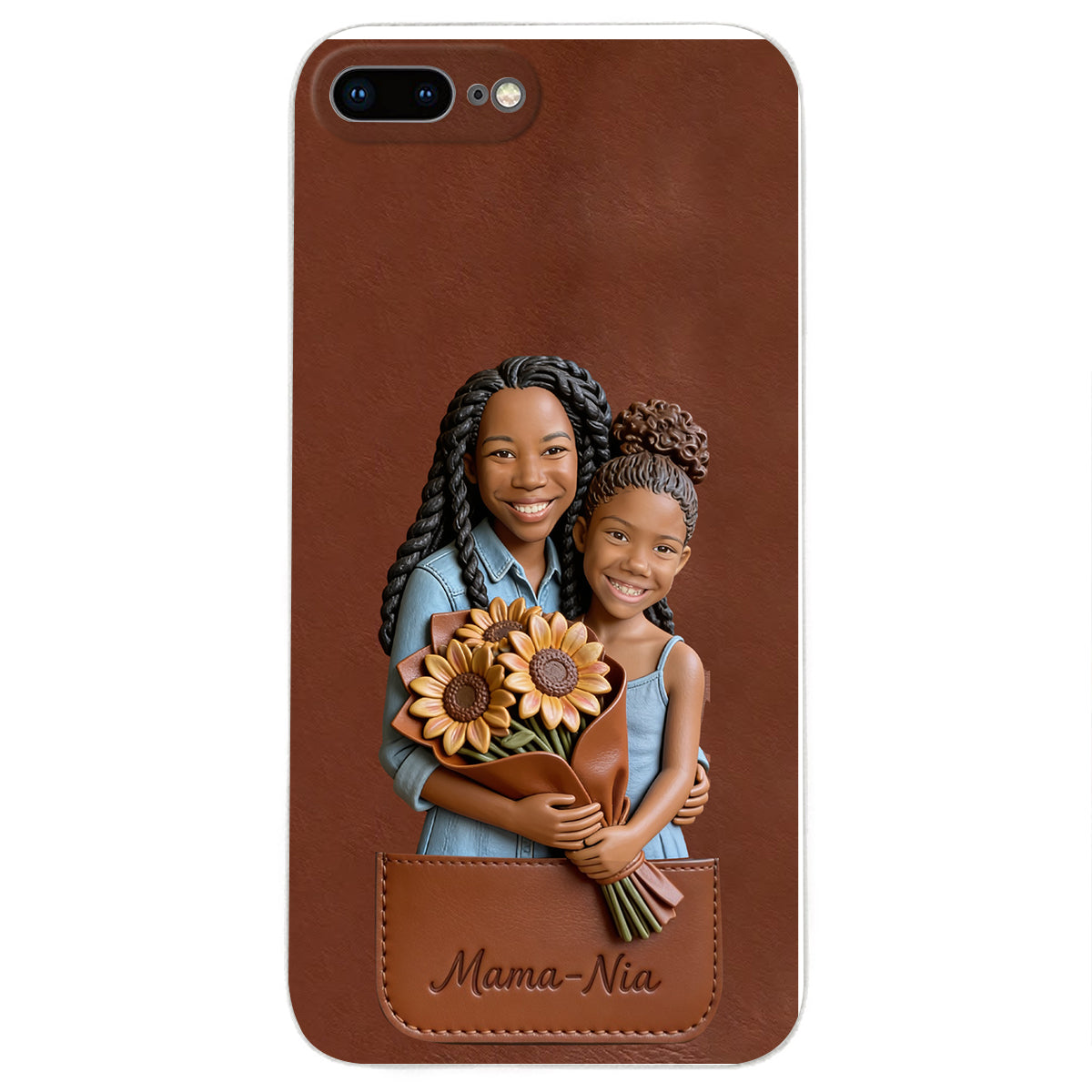 I Love You - Personalized Mother 3D Embossed Leather Phone Case