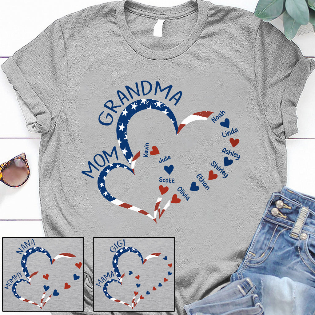 First Mom Now Grandma - Personalized Grandma T-shirt And Hoodie
