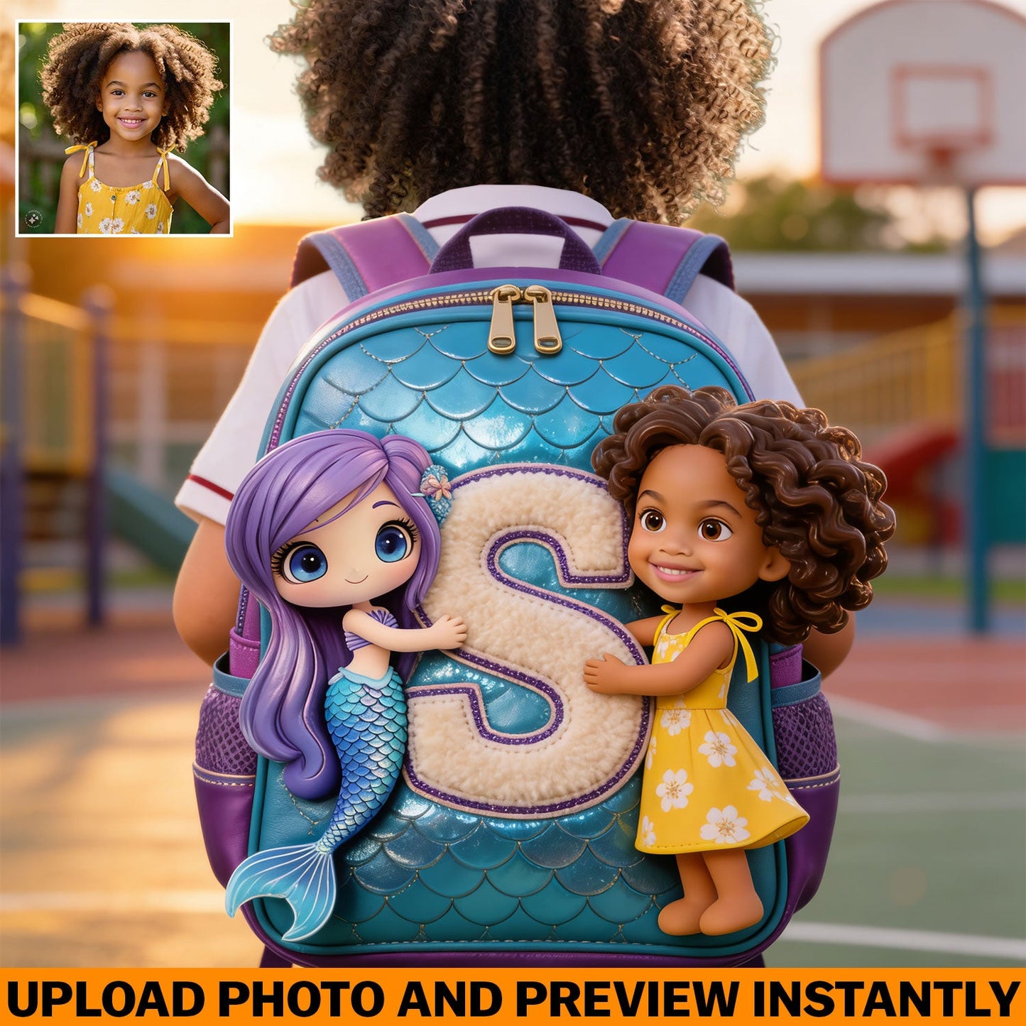 Hello Summer - Personalized Kid Changeable Leather Patch Backpack