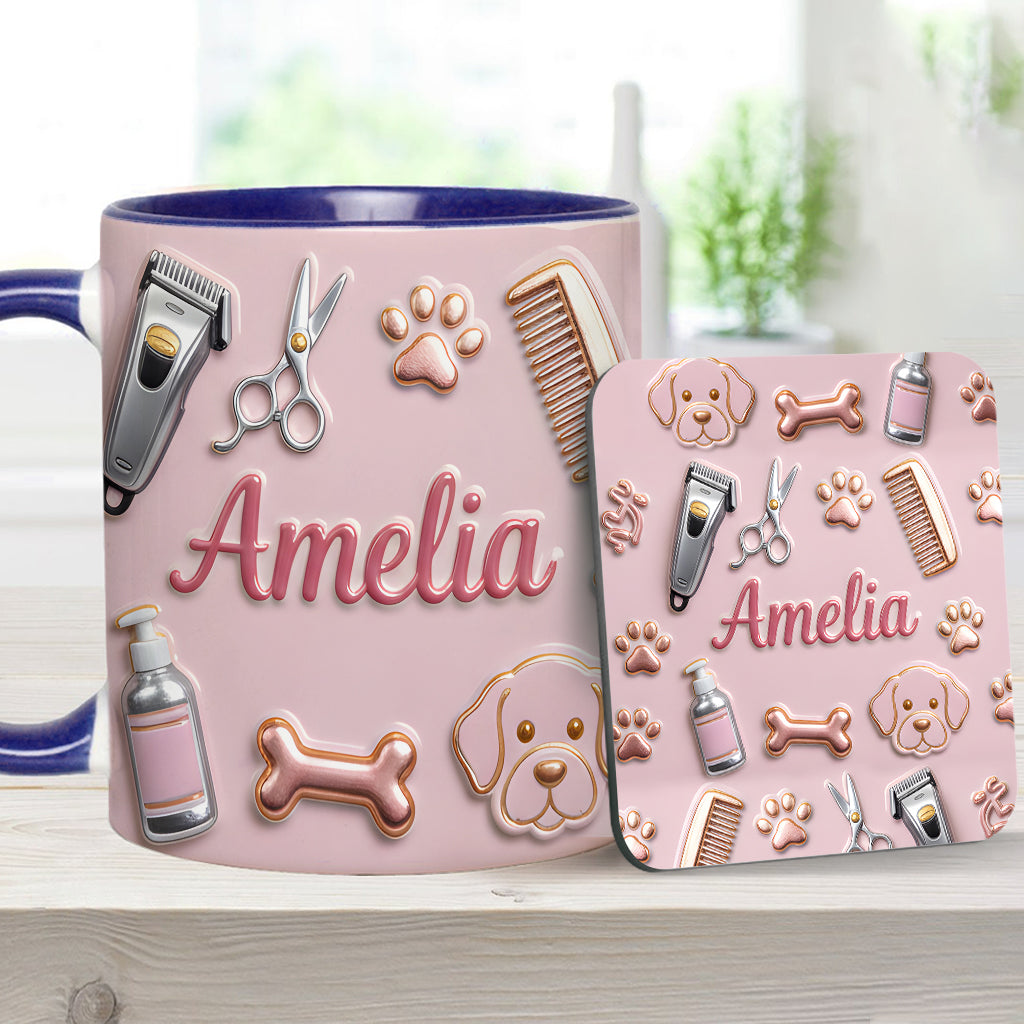 Dog Groomer - Personalized Dog Groomer Accent Mug & Coaster