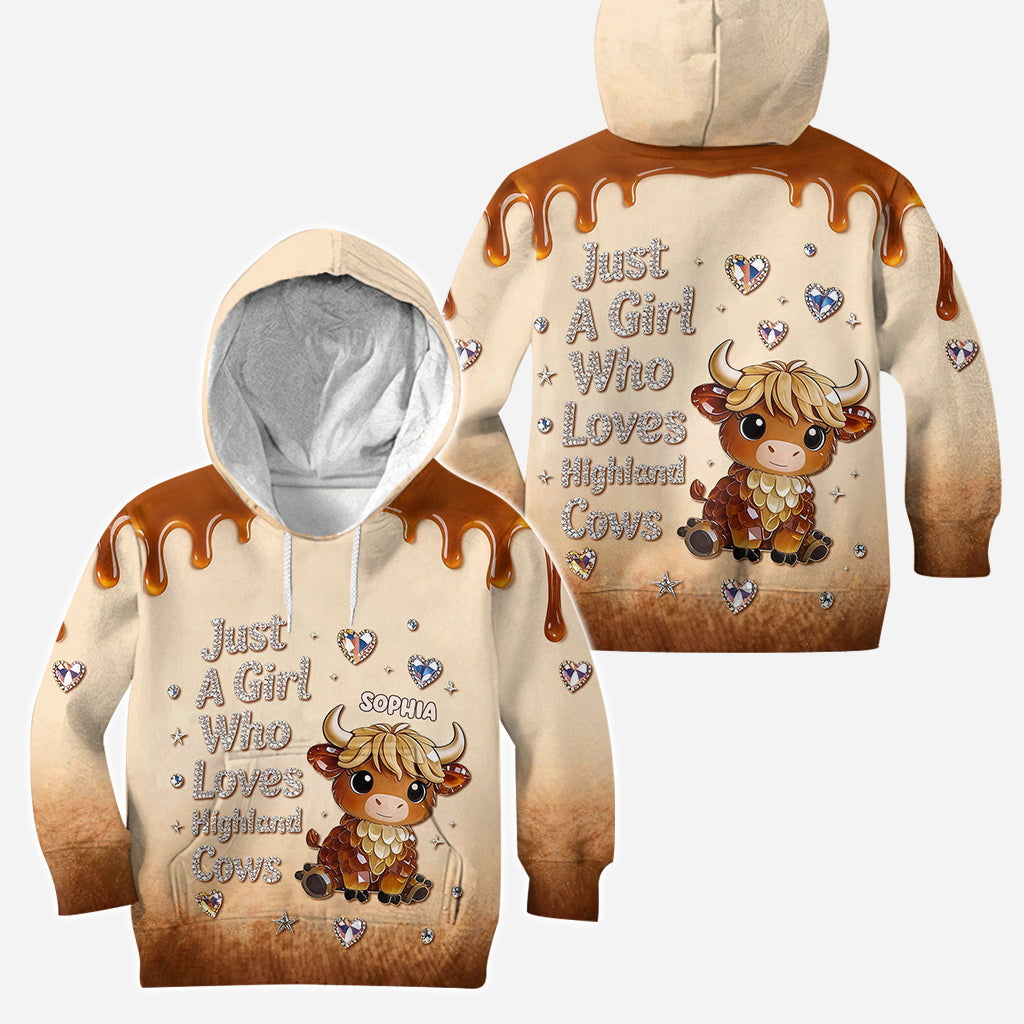 Just A Girl Who Loves Highland Cows - Personalized Highland Cow Hoodie and Leggings