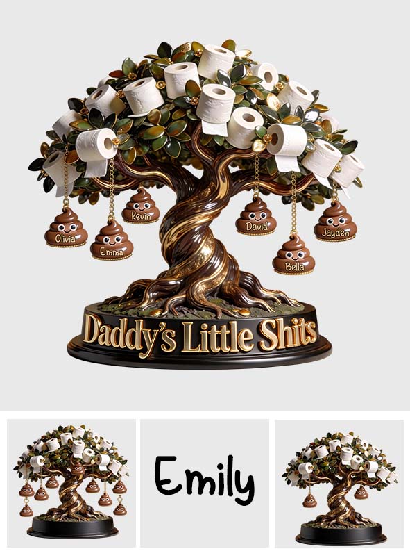 Daddy's Little Sh*ts - Personalized Father Custom Shaped Acrylic Plaque