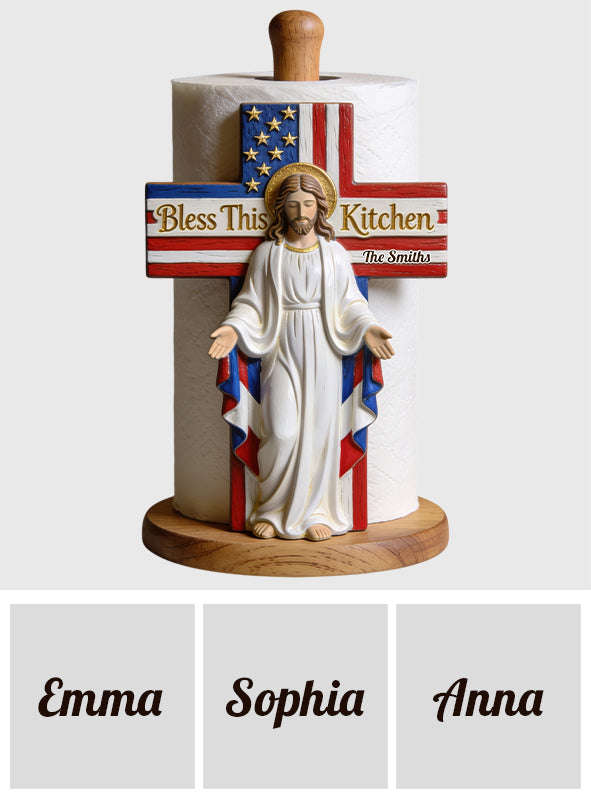 Bless This Kitchen - Personalized Christian Paper Towel Stand