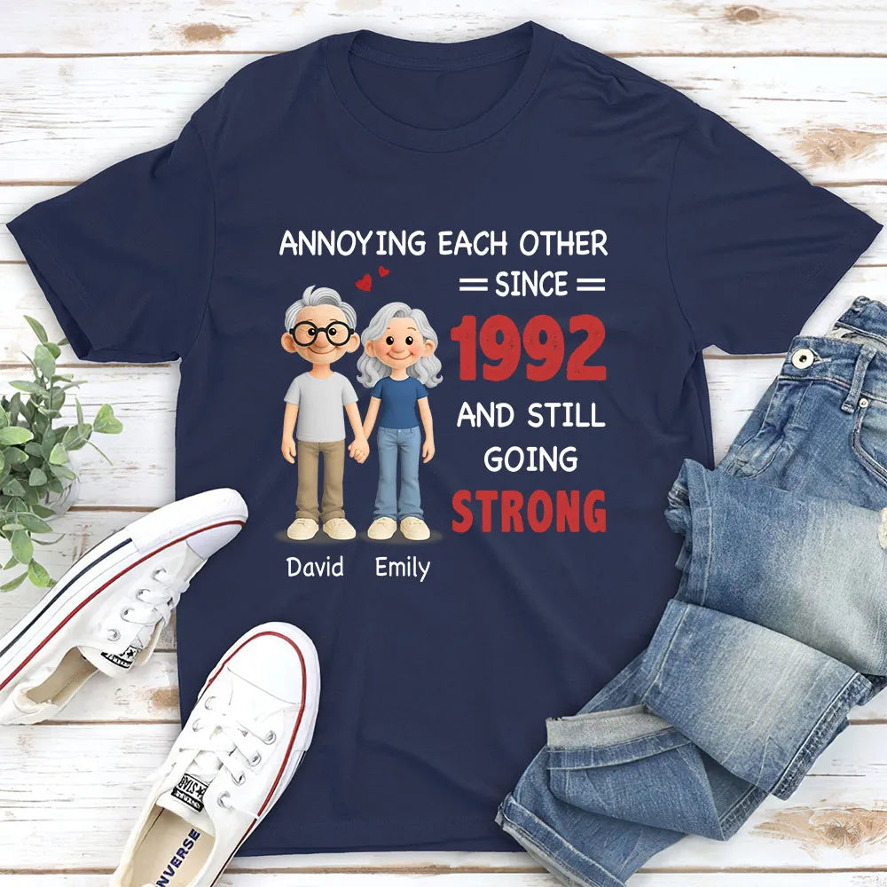Personalized Annoying Each Other Still Going Strong Classic Tee for Couples, Cute Cartoon Gift