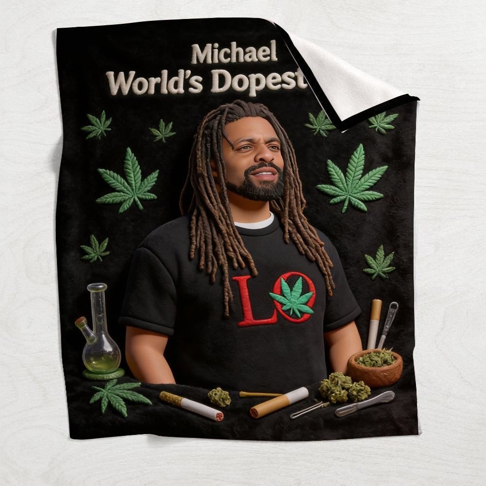 Dopest Dad - Personalized Weed Blanket