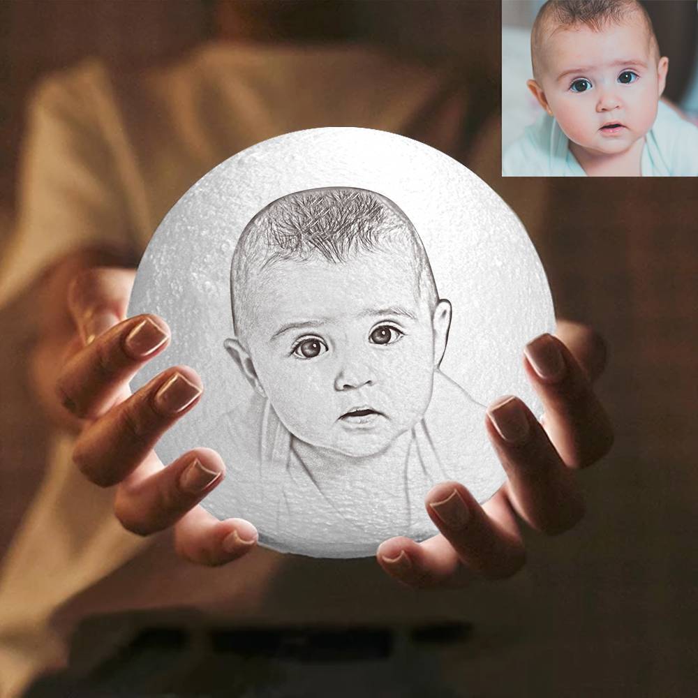 Any Photo - gift for cat lover, dog lover - Personalized Photo Moon Lamp