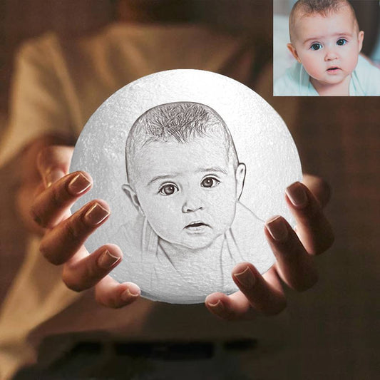 Any Photo - gift for cat lover, dog lover - Personalized Photo Moon Lamp