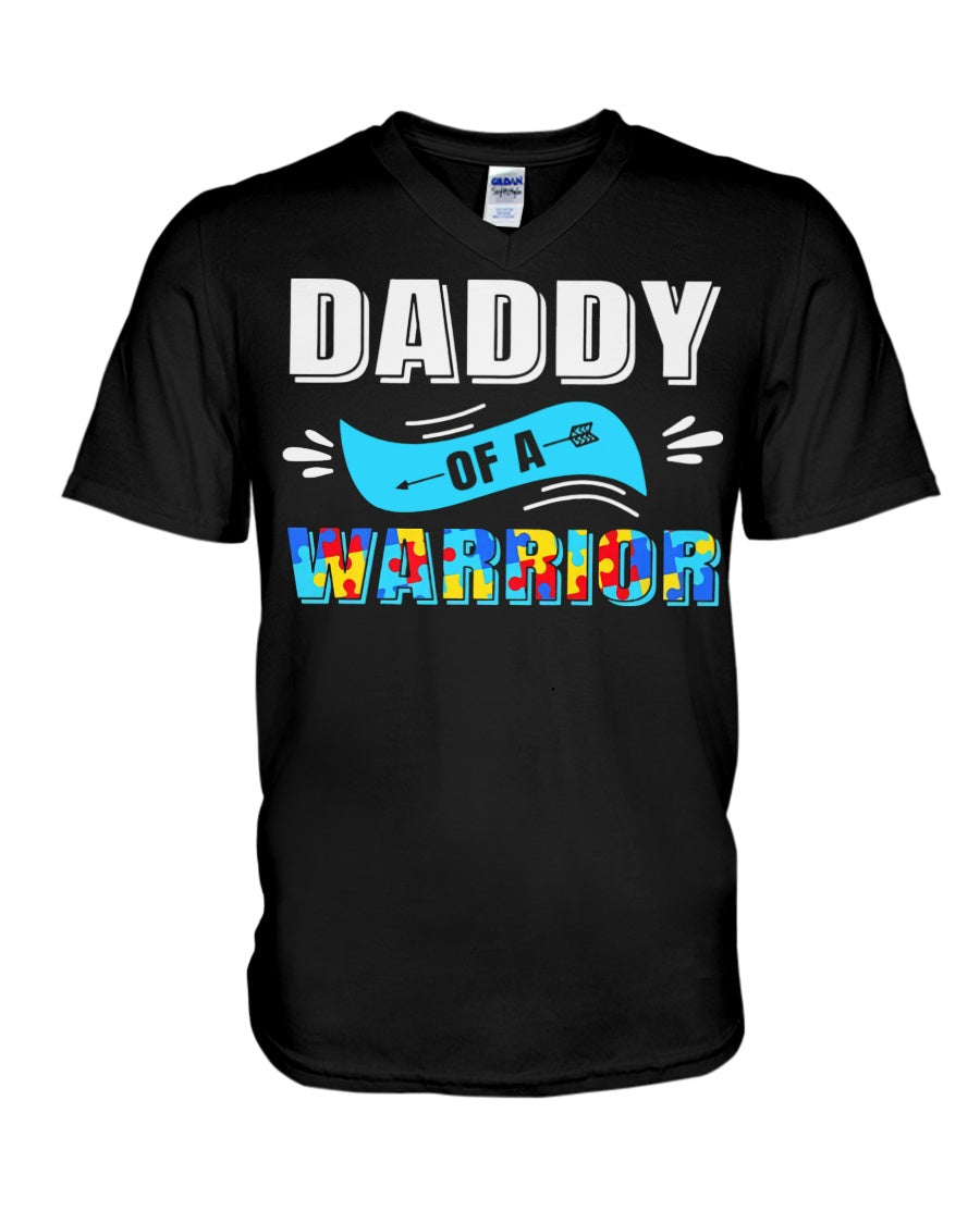 Daddy Of A Warrior - Autism Awareness T-shirt and Hoodie 0921