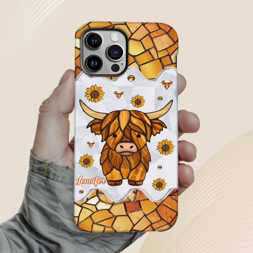 Adorable Highland Cow - Personalized Highland Cow Full Print Phone Case
