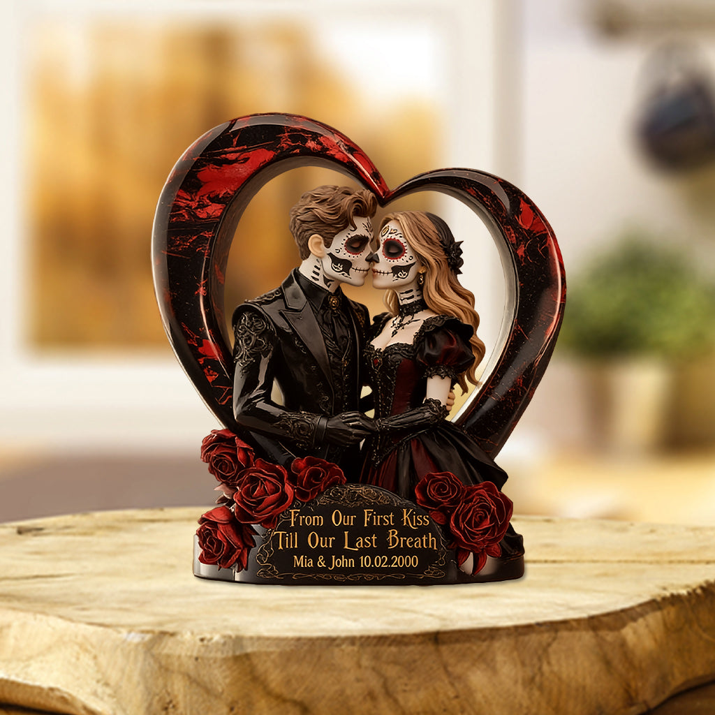 From Our First Kiss Till Our Last Breath - Personalized Couple Custom Shaped Acrylic Plaque