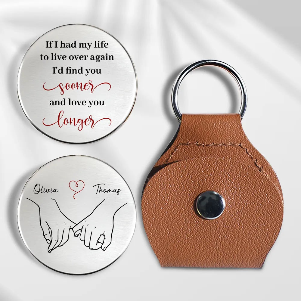 Personalized Pocket Hug With Custom Message and Couple Handholding Sketch Unique Romantic Gift for Him or Her