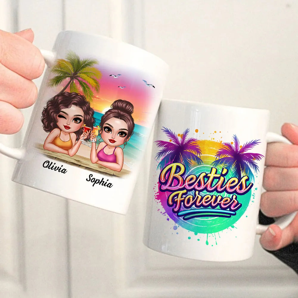 Besties Forever – Personalized Tropical Mug for Best Friends