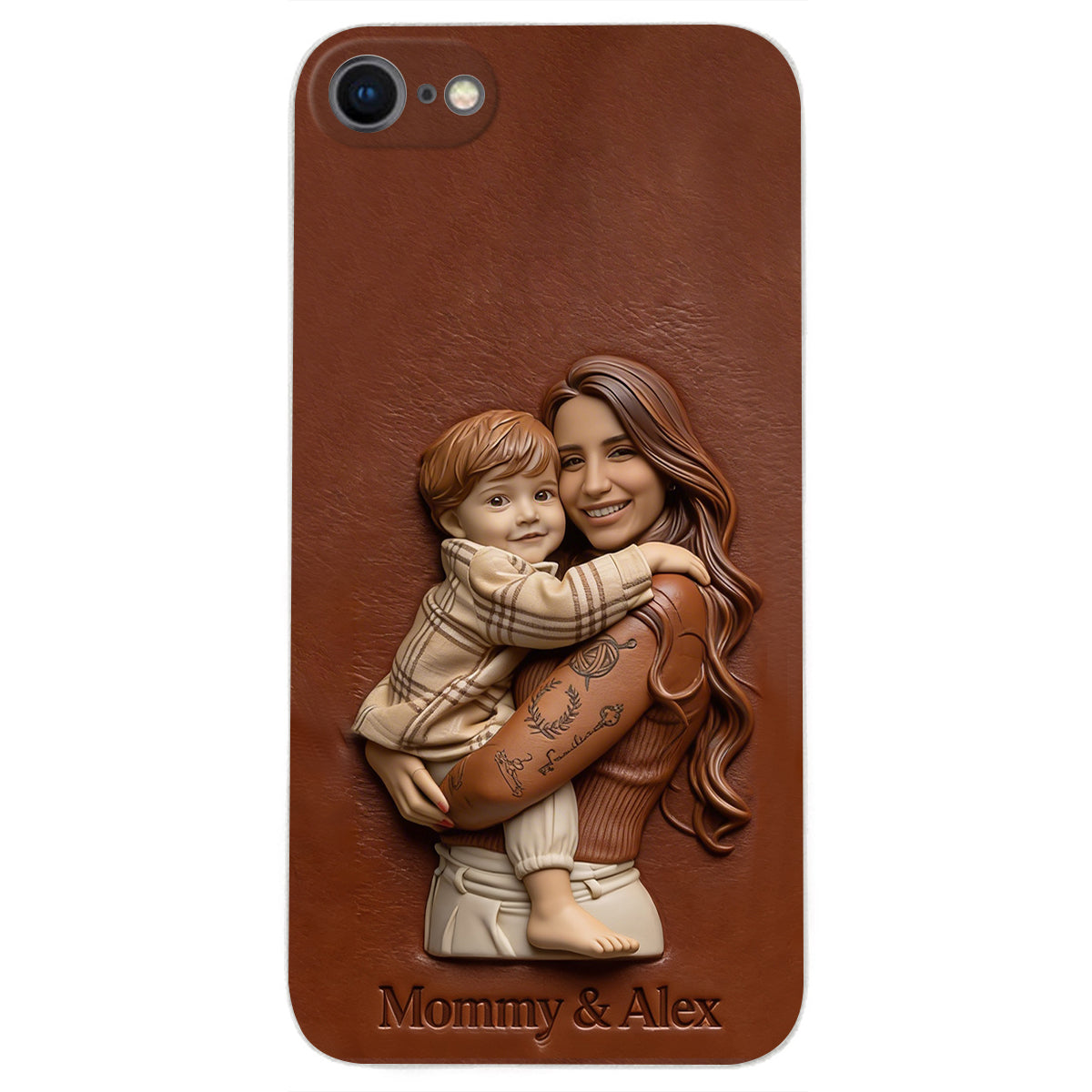 Custom Any Photo Gift For Mom, Grandma - Personalized Mother Leather Phone Case