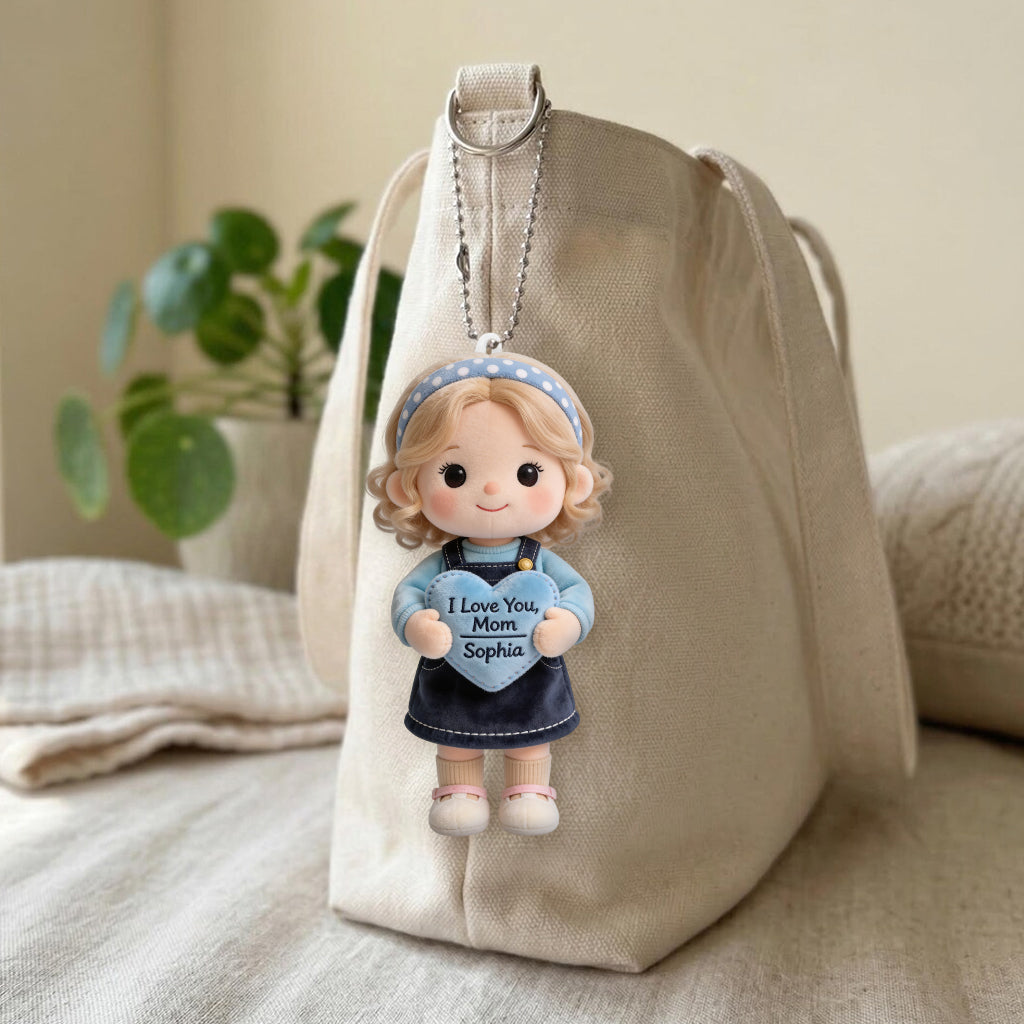 Cute Gift For Her, Your Companion - Personalized Mother Plush Keychain