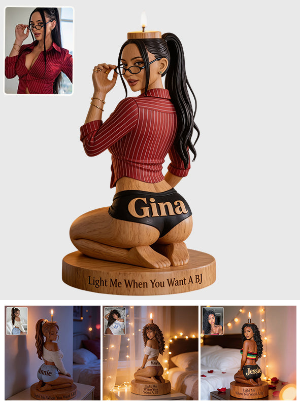 Light Me - Personalized Spicy Couple Custom Shape Wooden Candle Holder