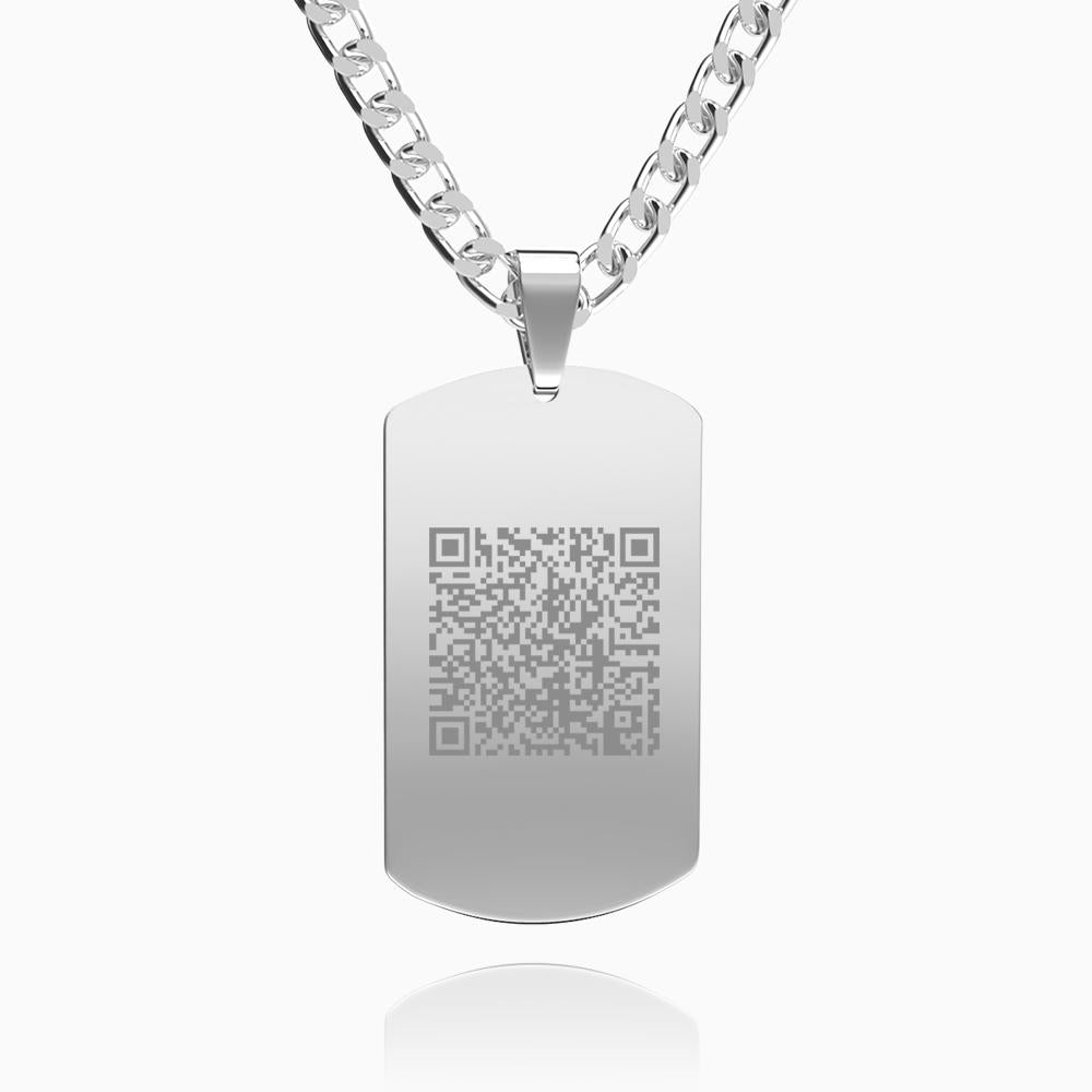 Any Photo - Personalized Engraved QR Code Necklace
