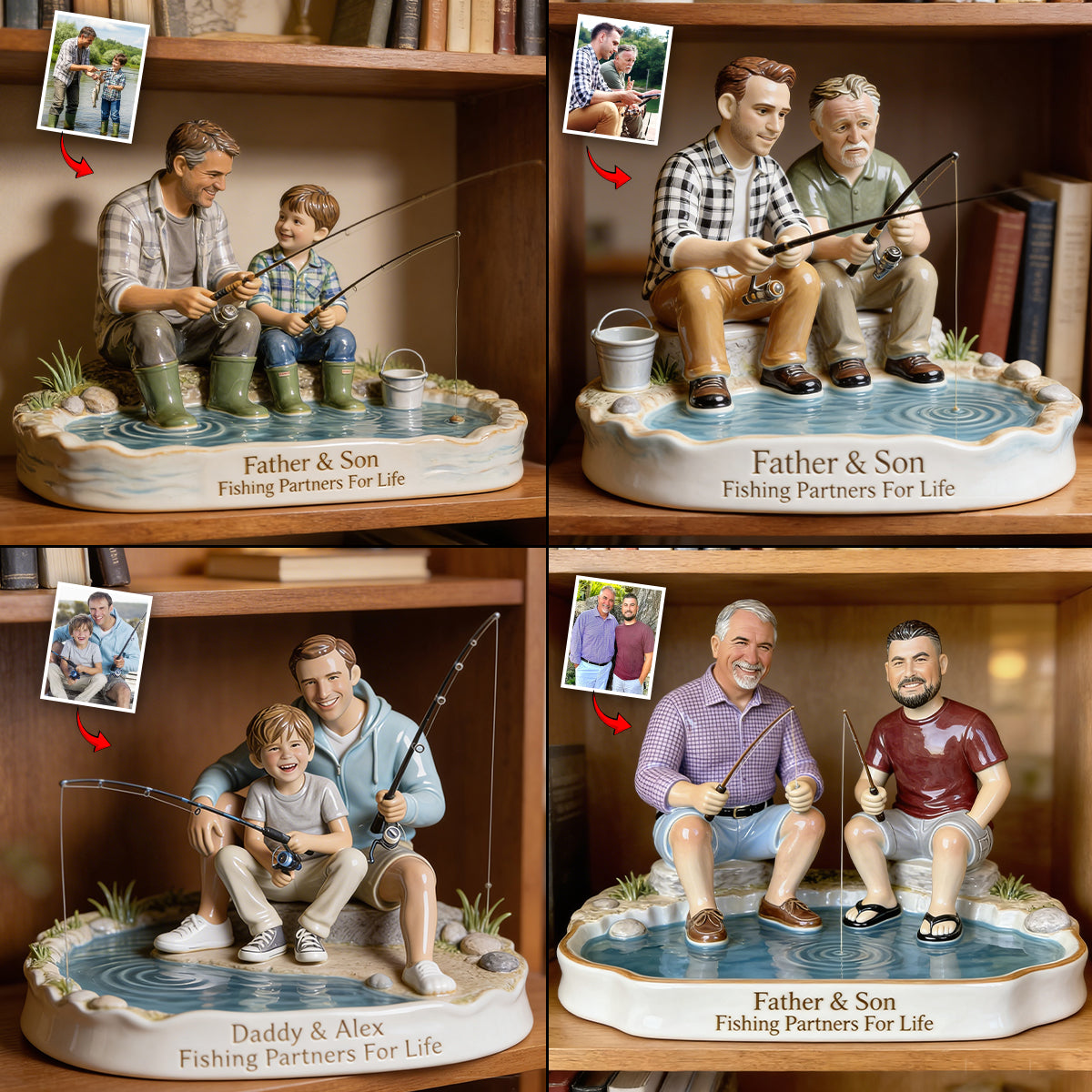 Fishing Partners For Life - Personalized Fishing Custom Shaped Acrylic Plaque