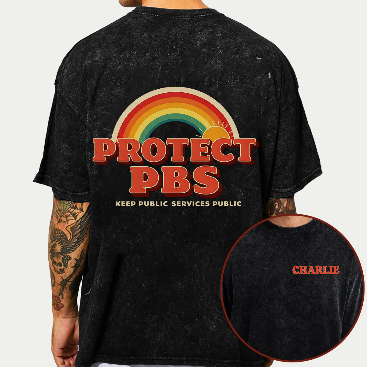 Keep Public Service Public - Personalized LGBT Support Wash T-Shirt