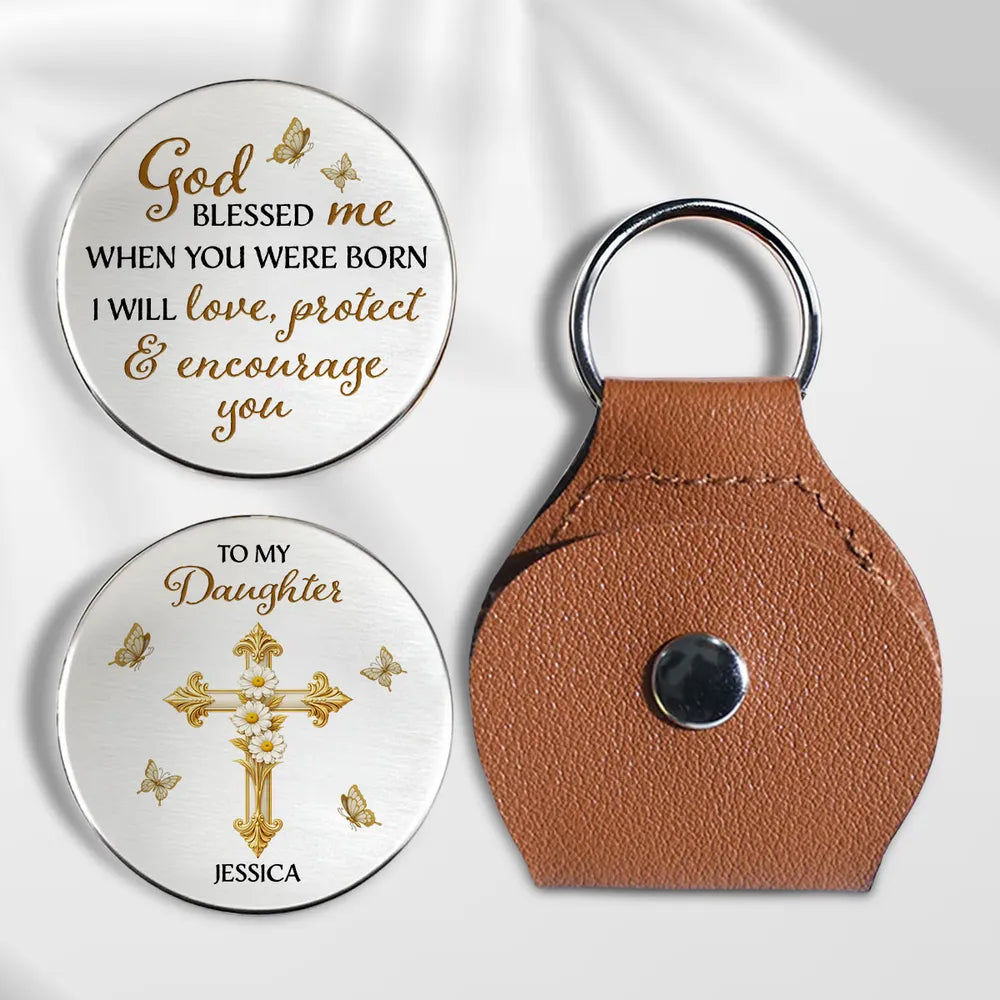 Personalized Pocket Hug with Faith Message and Cross Design, Unique Gift for Daughter, A Daily Reminder of Love and Protection