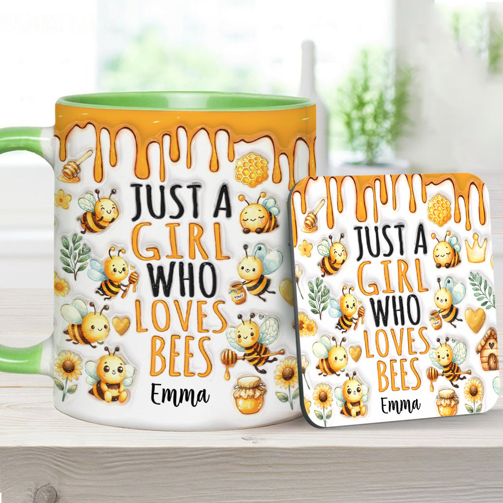 Just A Girl Who Loves Bees - Personalized Bee Accent Mug
