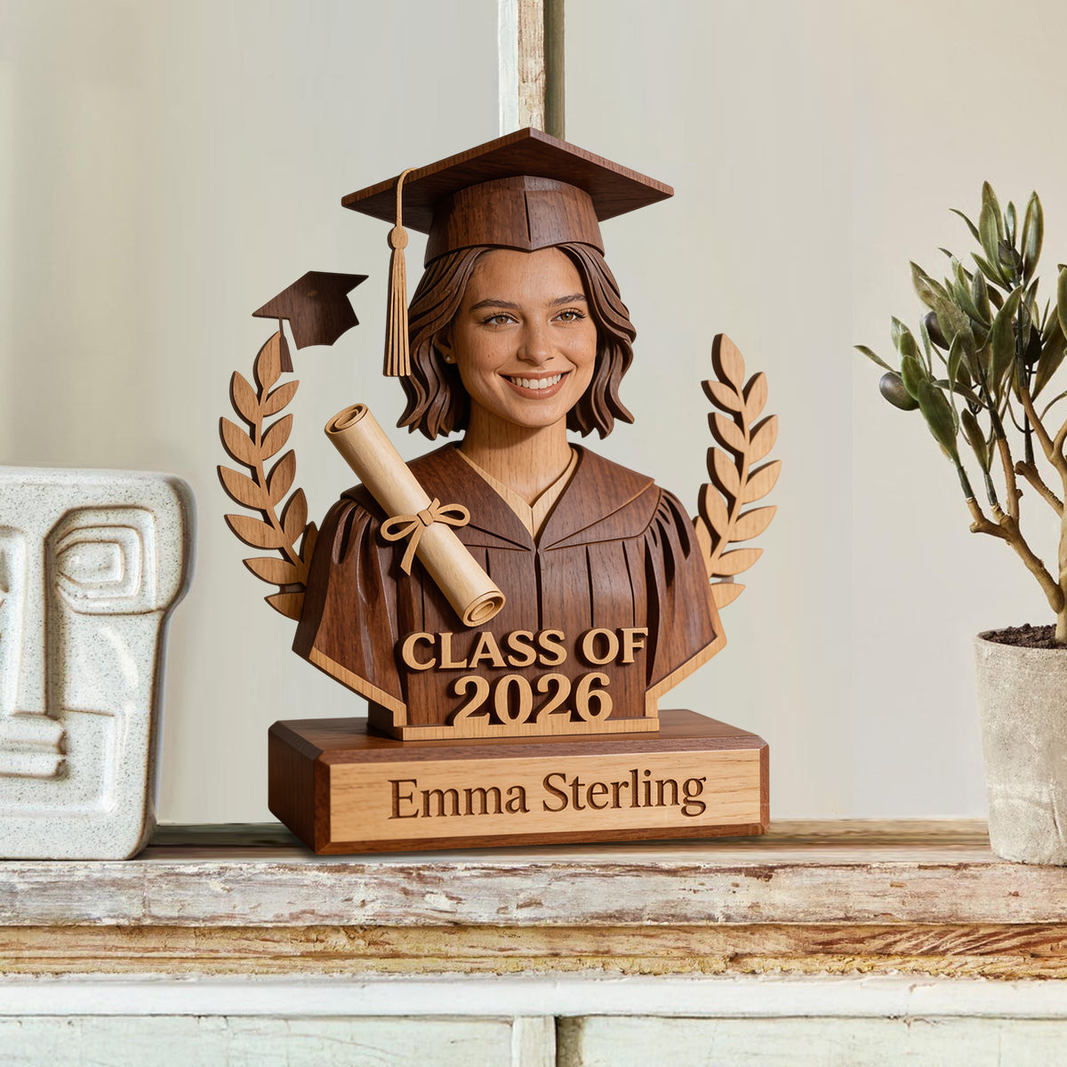 Class Of 2026 - Personalized Graduation Custom Shaped Wood Plaque