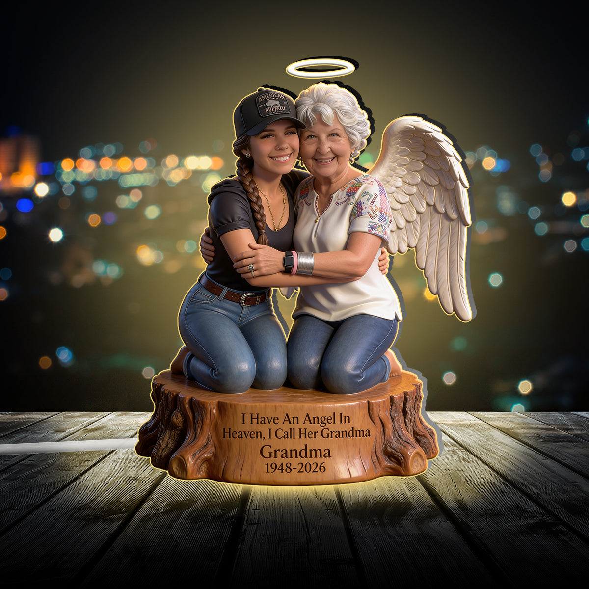 I Have An Angel In Heaven - Personalized Memorial Acrylic LED Night Light