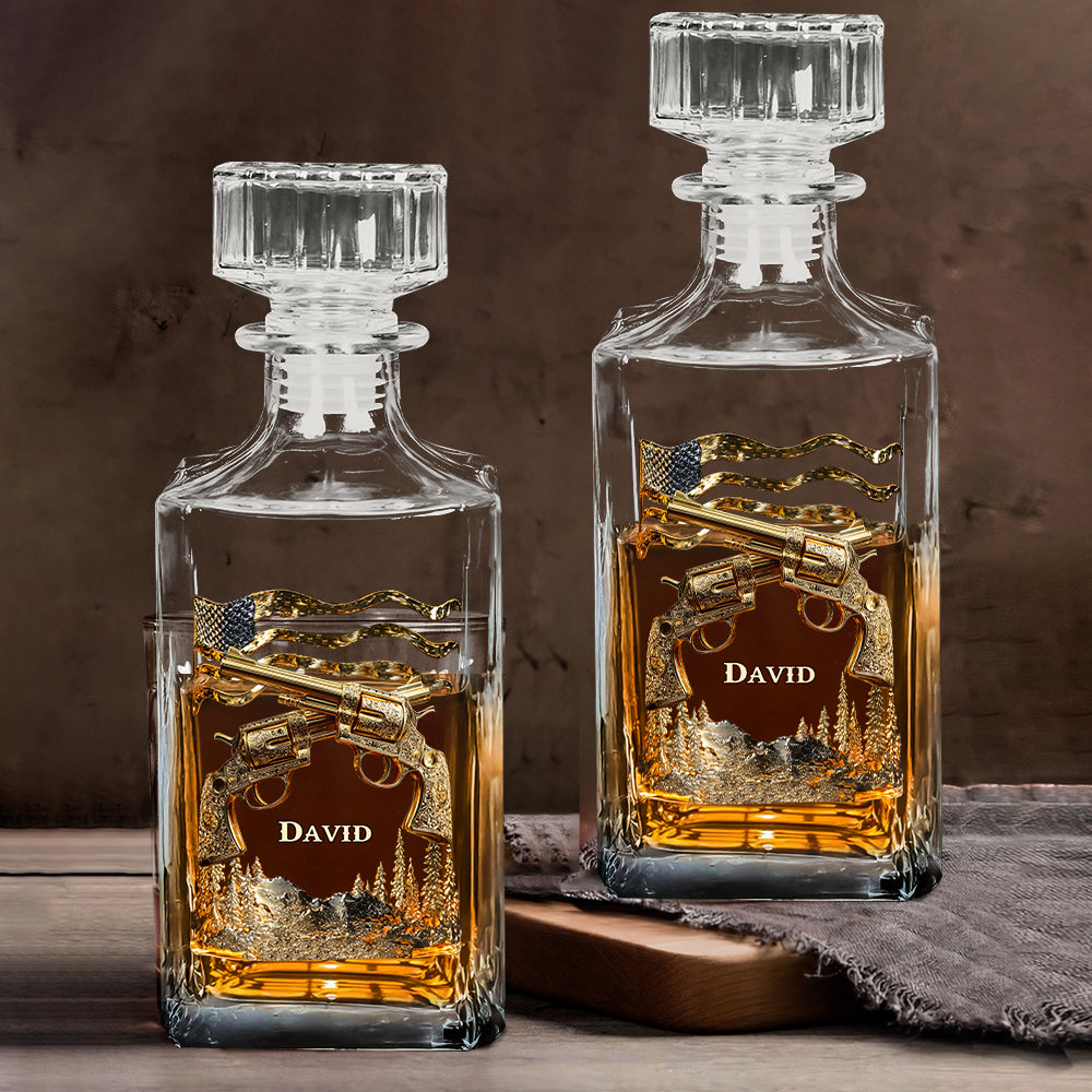 I like Whiskey And Guns And Maybe 3 People - Personalized Whisky Whiskey Glass