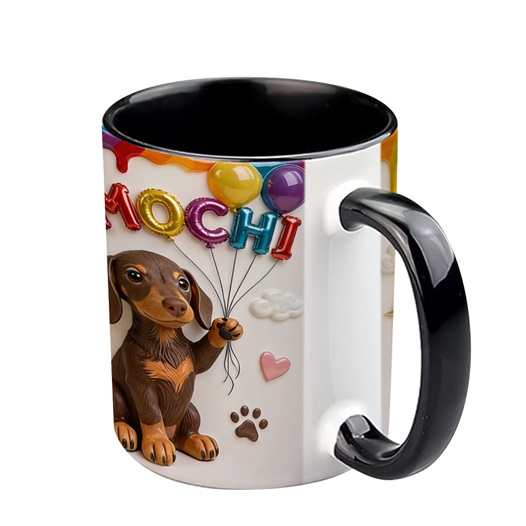 Custom Pet Name Ballon - Personalized Dog Accent Mug With Gift Box